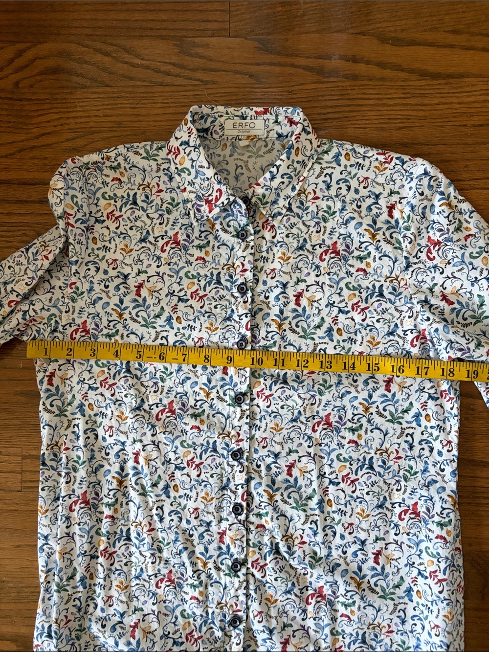 Erfo Original Floral Long-Sleeve Button-Up Shirt Size 36 - Picture 11 of 12